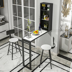 Iron Folding Table Bar Counter Household Restaurant Invisible Wall Cabinet Milk Tea Shop Office Scandinavian Accessible Luxury Storage Rack