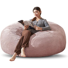 Bean Bag Chair 5Ft, Memory Foam Filled, Large Beanbag Chairs for Adults and Teens, Soft Sofa with Removable Flannel Cover, Round