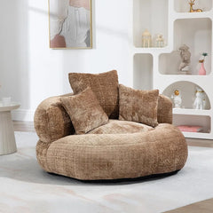 Giant Bean Bag Chair with Foam Filler, Oversized Bean Bag Couch for Adults Teens, Comfy Floor Sofa Chair with 3 Pillows, Lazy Be