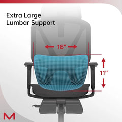 Ergonomic High Back Office Chair with Large Elastic Adaptive Lumbar Support