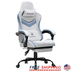Adjustable Reclining Gaming Chair with Lumbar Support Footrest