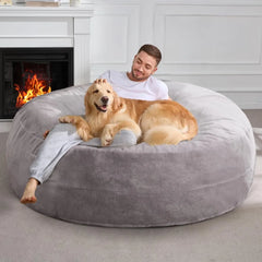 6ft Bean Bag Chairs for Adults Large Beanbag Chair with Plush Faux Fur Cover Big Bean Bag Chair for Living Room Bedroo
