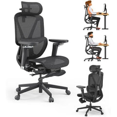 Ergonomic High Back Office Chair with Large Elastic Adaptive Lumbar Support