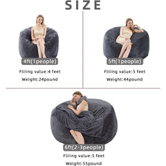 5FT Large Bean Bag,Bean Bag Chair with Filler Included,Memory Foam Bean Bag,Puff Chair,Living Room Furniture, Suitable