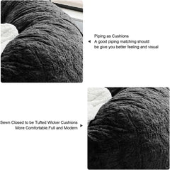 Bean Bag Chair. For Adults & Kids. Comfy Fluffy. Giant Round. Lazy Sofa Cover. Reading Chair. Floor Chair. 6FT. Grey.