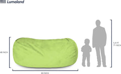 Luxurious Giant 7ft Bean Bag Chair with Microsuede Cover - Ultra Soft, Foam Filling, Washable XXL Bean Bag Sofa for Kids,