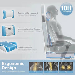 Ergonomic PU Leather Gaming Chair with 360° Swivel & Lumbar Massage