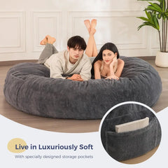 Bean Bag Chair for Adults, Large 6 ft Bean Bag Chair w/Foam Filling, Ultra Soft Fur Lazy Sofa, Machine Washable Cover