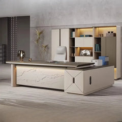 Luxury Gamer Computer Desk Accessories Office Table With Chair for Adults Modern Executive Storage Hutch Cabinent a Study Heigh