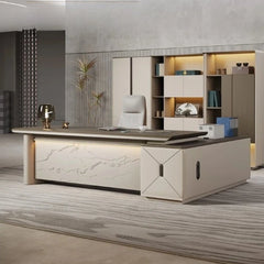 Luxury Gamer Computer Desk Accessories Office Table With Chair for Adults Modern Executive Storage Hutch Cabinent a Study Heigh