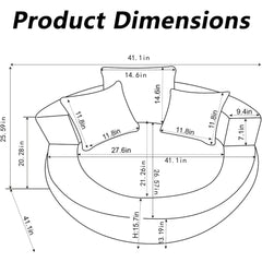 Giant Bean Bag Couch Chairs for Adults, Oversized Lazy Sofa with Memory Foam Filling and 3 Pillows, Soft Chenille Bean Bag Couch