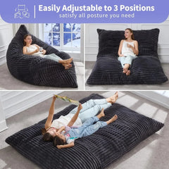 3 in 1 Giant Bean Bag Chairs Convertible Bean Bag Floor Cushion with Machine Washable Cover, Beanbag Chairs for Adult