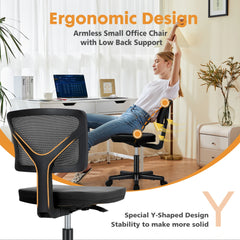 Lumbar Support Low Back Adjustable Height 360° Rolling Swivel Office Chair