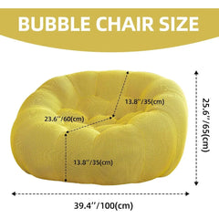 Adult Bean Bag Chair, Memory Foam Bean Bag Chair with Filling, Plush Lounge Sofa for Living Room, Bedroom, Balcony & Dorm - Cozy