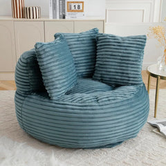 Bean Bag Chair, Giant Bean Bag Chairs for Adults, Kids, Oversized Corduroy Bean Bag Couch with Pillows, Comfy Stuffed Beanbag