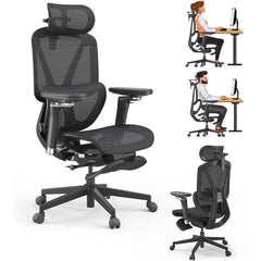 Ergonomic High Back Office Chair with Large Elastic Adaptive Lumbar Support