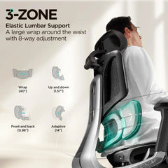 Big and Tall Ergonomic Office Chair with 3-Zone Dynamic Lumbar Support