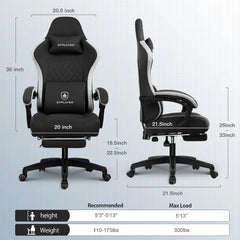 GTPLAYER Gaming Chair with Pocket Spring Cushion, Linkage Armrests and Footrest