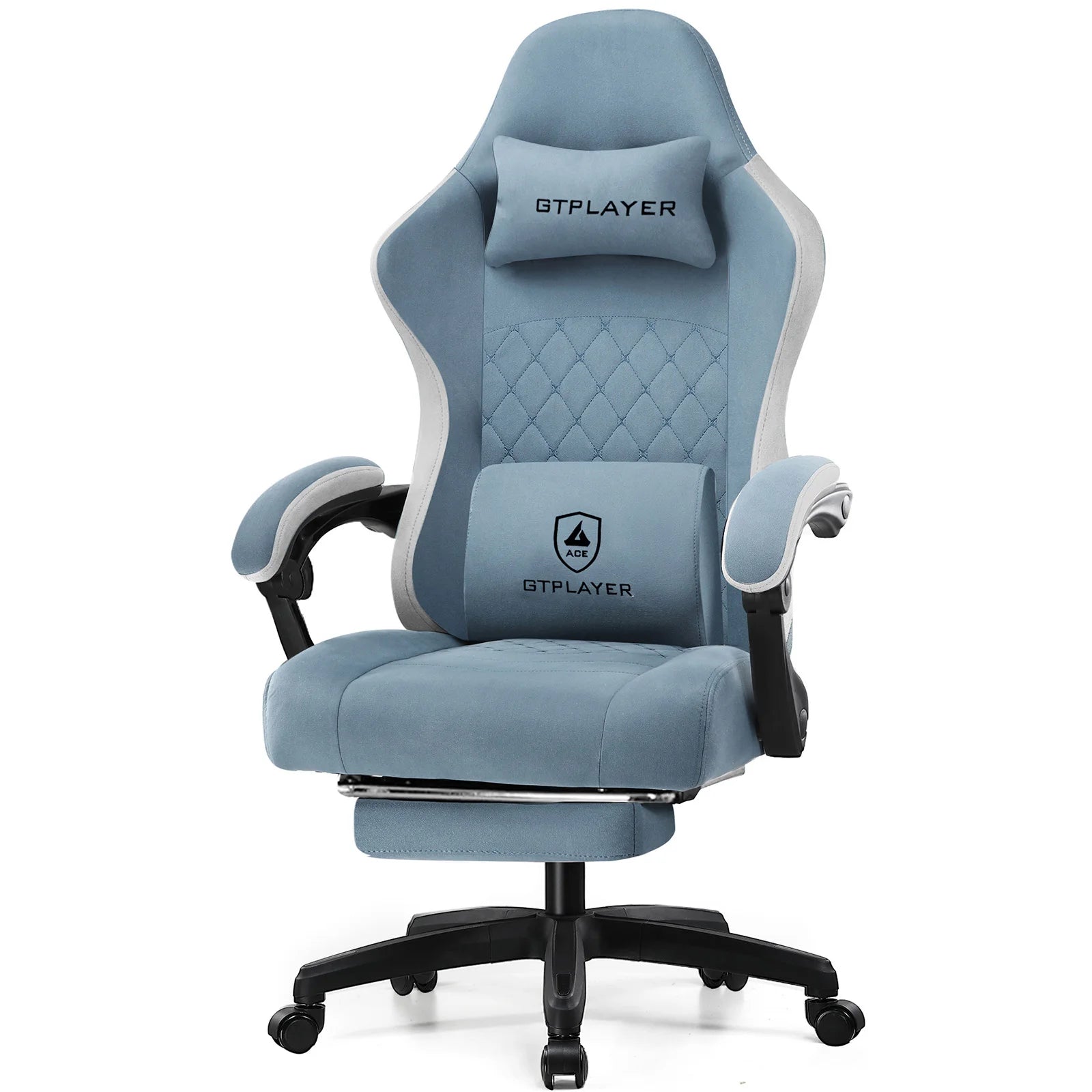 GTPLAYER Gaming Chair with Pocket Spring Cushion, Linkage Armrests & Footrest