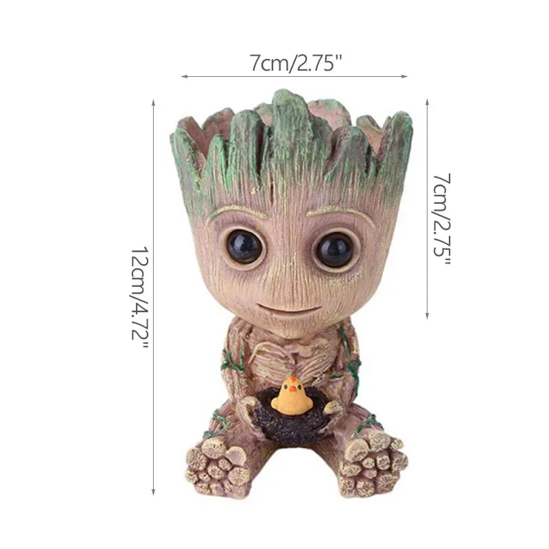 Fashion Handicrafts Anime Action Groot Character Multifunction Plants Flower Pot Pen Holder Storage Organizer Home Decor Crafts