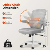 Ergonomic Office Chair with Flip-Up Armrests and Saddle Cushion