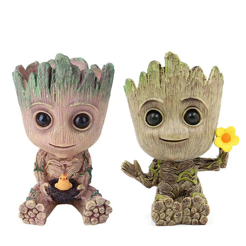 Fashion Handicrafts Anime Action Groot Character Multifunction Plants Flower Pot Pen Holder Storage Organizer Home Decor Crafts