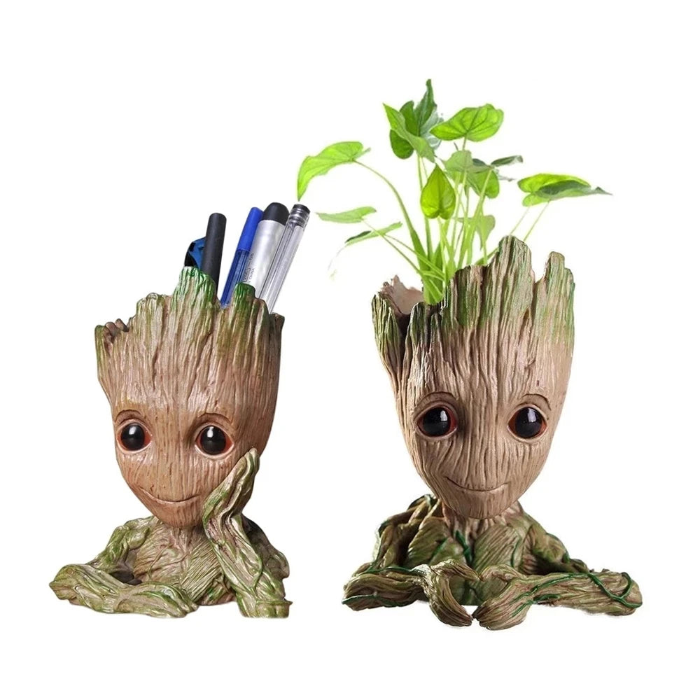 Fashion Handicrafts Anime Action Groot Character Multifunction Plants Flower Pot Pen Holder Storage Organizer Home Decor Crafts