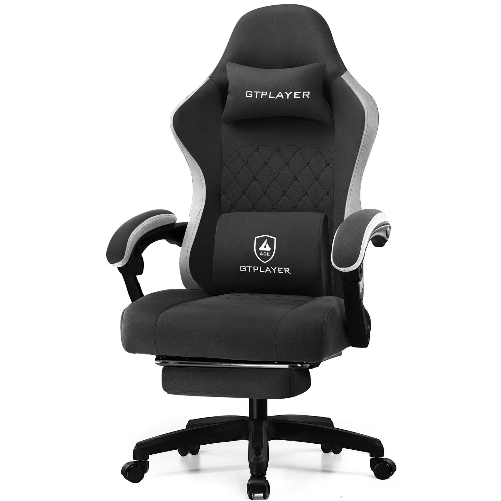 GTPLAYER Gaming Chair with Pocket Spring Cushion, Linkage Armrests & Footrest