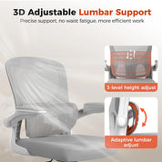 Ergonomic Office Chair with Flip-Up Armrests and Saddle Cushion