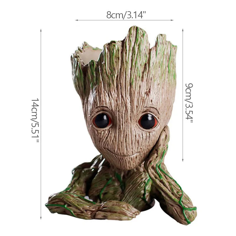 Fashion Handicrafts Anime Action Groot Character Multifunction Plants Flower Pot Pen Holder Storage Organizer Home Decor Crafts