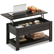 FurnishSpot Lift-Top Coffee Table with Hidden Storage & Shelf – Modern Farmhouse Coffee Table for Small Living Rooms