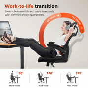 Ergonomic Office Chair with Flip-Up Armrests and Saddle Cushion