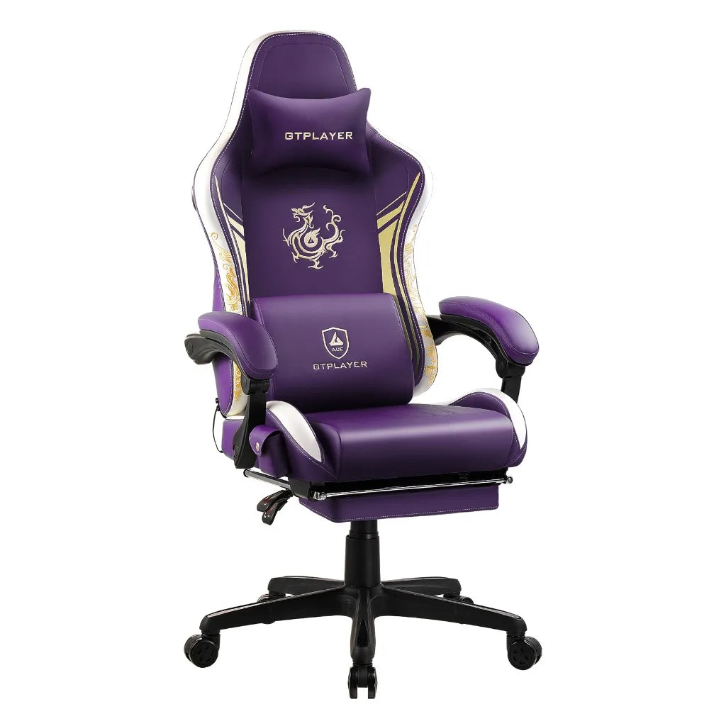 Ergonomic Gaming Chair with Bluetooth Speakers, and Footrest