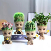 Fashion Handicrafts Anime Action Groot Character Multifunction Plants Flower Pot Pen Holder Storage Organizer Home Decor Crafts