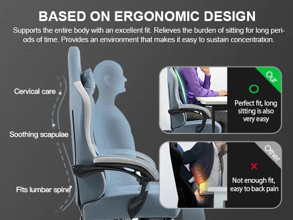 GTPLAYER Gaming Chair with Pocket Spring Cushion, Linkage Armrests & Footrest