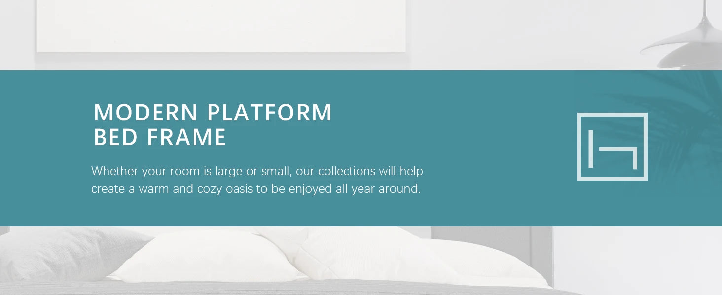 Modern Faux Leather Low Profile Platform Bed with Height-Adjustable Headboard