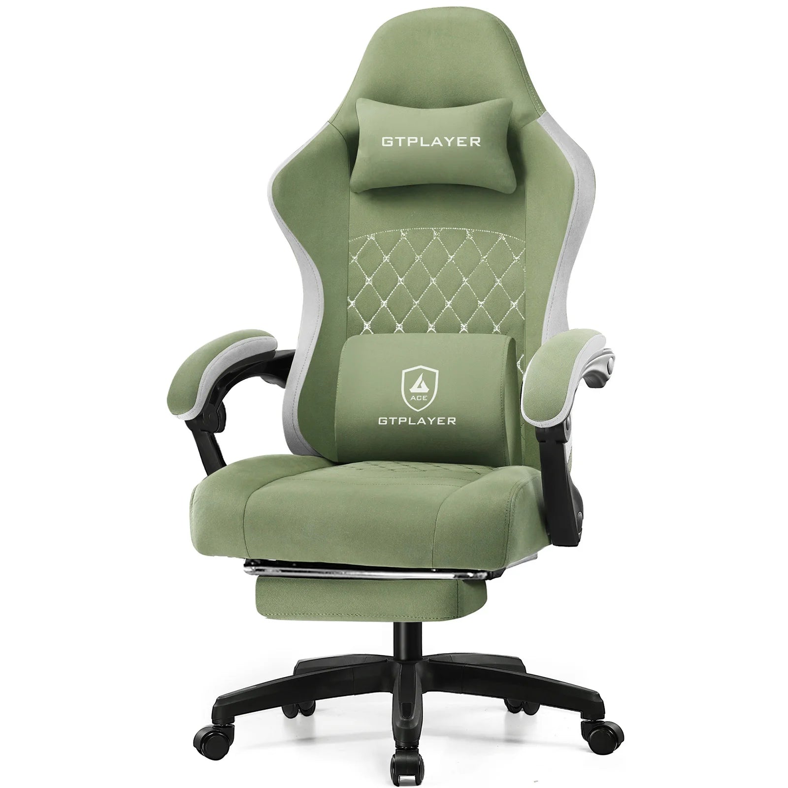 GTPLAYER Gaming Chair with Pocket Spring Cushion, Linkage Armrests & Footrest