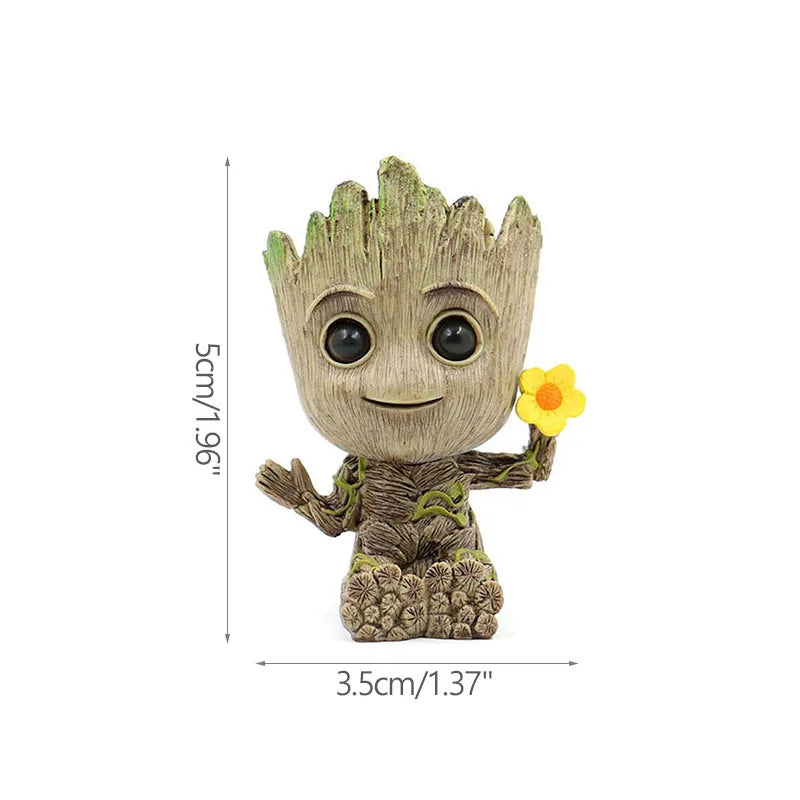 Fashion Handicrafts Anime Action Groot Character Multifunction Plants Flower Pot Pen Holder Storage Organizer Home Decor Crafts