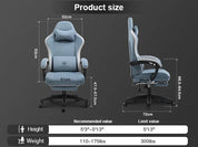 GTPLAYER Gaming Chair with Pocket Spring Cushion, Linkage Armrests & Footrest