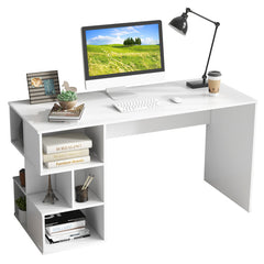 Office Computer Desk with Dual 3 Tier Bookshelf and Monitor Shelf