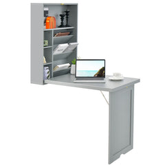 Wall-Mounted Fold-Out Convertible Floating Desk Space Saver