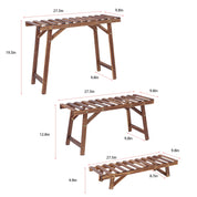 3 Tier Freestanding Ladder Shelf Wood Plant Stand Indoor Outdoor Plant Display Rack Flower Pot Holder Planter Organizer