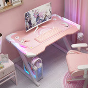 Pink streamer table desktop computer table family anchor cute girl game table combination sturdy high-end table
