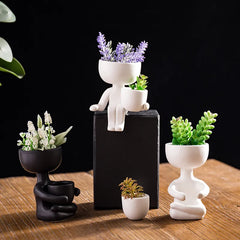 Humanoid Ceramic Flower Pot - Modern Design Planter