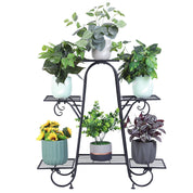 6-Tier Iron Flower Pot Stand – Classic European Plant Display Rack for Indoor and Outdoor Use, Garden, Patio, Balcony, Living Room