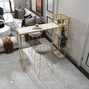 Iron Folding Table Bar Counter Household Restaurant Invisible Wall Cabinet Milk Tea Shop Office Scandinavian Accessible Luxury Storage Rack