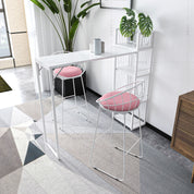 Iron Folding Table Bar Counter Household Restaurant Invisible Wall Cabinet Milk Tea Shop Office Scandinavian Accessible Luxury Storage Rack