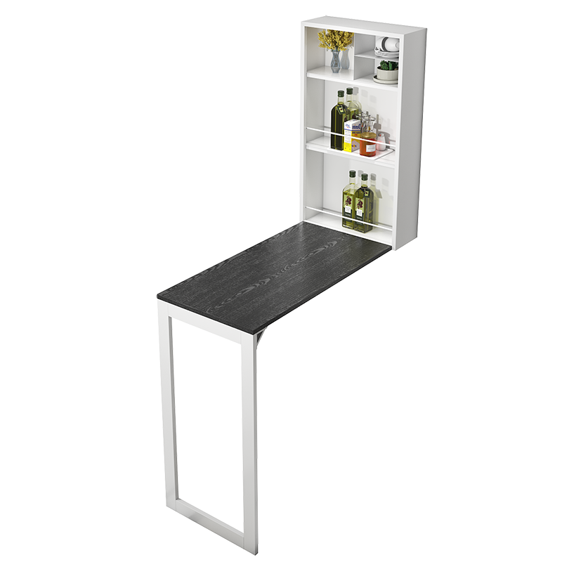 Iron Folding Table Bar Counter Household Restaurant Invisible Wall Cabinet Milk Tea Shop Office Scandinavian Accessible Luxury Storage Rack
