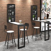 Iron Folding Table Bar Counter Household Restaurant Invisible Wall Cabinet Milk Tea Shop Office Scandinavian Accessible Luxury Storage Rack