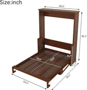 FurnishSpot™ Queen Size Murphy Bed with Desk – Horizontal Wall Bed Cabinet with Gas Struts